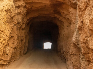 Tunnel dug through volcanic rock in Cape Verde