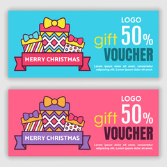 Gift voucher template. Vector illustration

