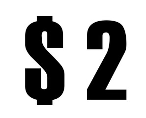 Two dollars sign png