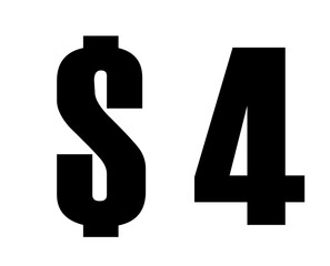 Four dollars sign png