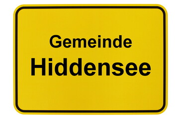 Illustration eines Ortsschildes der Gemeinde Hiddensee in Mecklenburg-Vorpommern