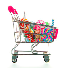 Shopping cart with candy