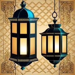 Ramadan Kareem Artwork Ramadan Lantern Luxury Gold Lamp 