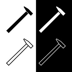 Hammer icons set. Symbol of construction or creation. Construction tool.