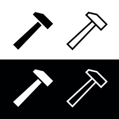 Hammer icons set. Symbol of construction or creation. Construction tool.