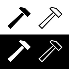 Hammer icons set. Symbol of construction or creation. Construction tool.