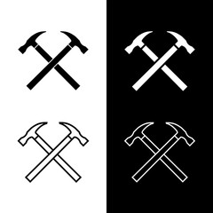 Hammer icons set. Symbol of construction or creation. Construction tool.