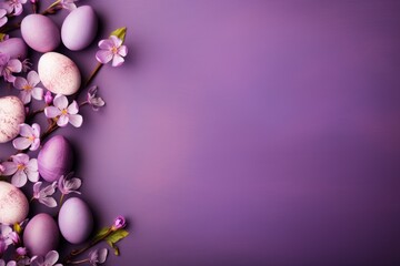  a purple background with a bunch of eggs and flowers on the bottom of the image is a purple background with a bunch of eggs and flowers on the bottom of the.