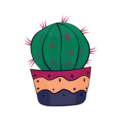 Naklejka premium Cactus vector isolated on white background - Green Cactus