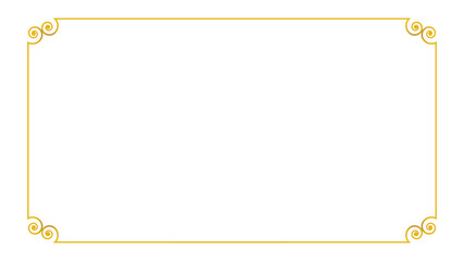 Golden traditional rectangular frame on the white background. Perfect design for headline, logo and sale banner etc