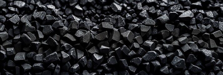 Coal Piled High, the Black Energy-Rich Mineral Used as a Fossil Fuel in Industry - obrazy, fototapety, plakaty