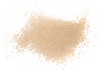 Active dry yeast isolated on white background, top view