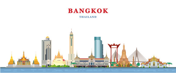 Obraz premium Bangkok, Thailand and landmarks, travel and tourism, urban scene