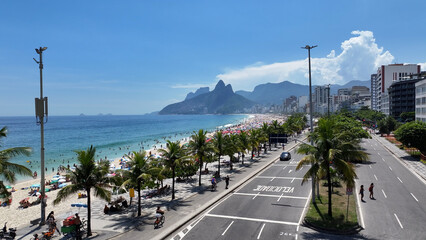 Ipanema Beach At Rio De Janeiro In Rio De Janeiro Brazil. Beach Landscape. Paradisiac Scenery. Rio...