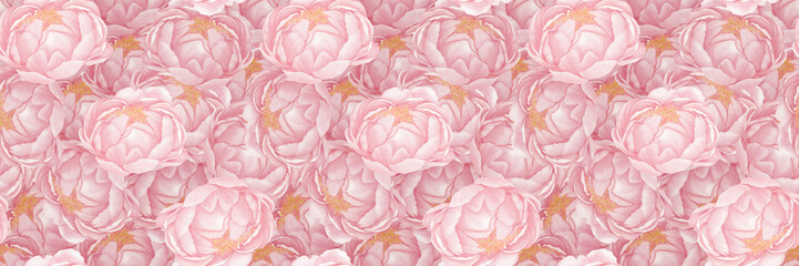 Floral background with pink peonies