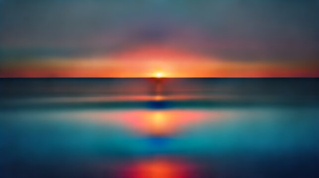 sunset or sunrise over the sea. Beautiful landscape. Generative AI