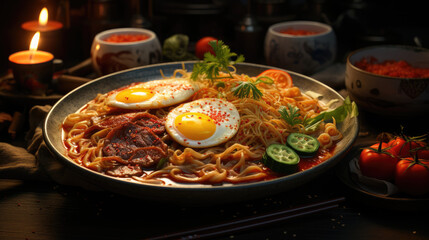 Fototapeta premium spicy noodles