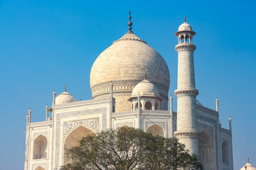 Beautiful architecture of Taj Mahal, Agra, India.