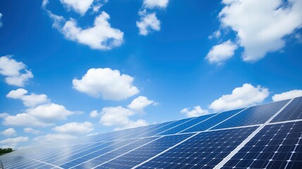Solar Panel Generating Clean Energy With Clouds in the Background