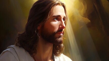illustration of Jesus with inspirational lighting