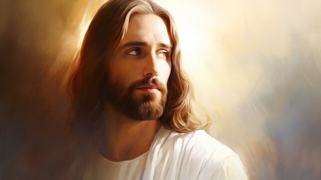 illustration of Jesus with inspirational lighting