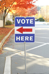 Vote here sign.