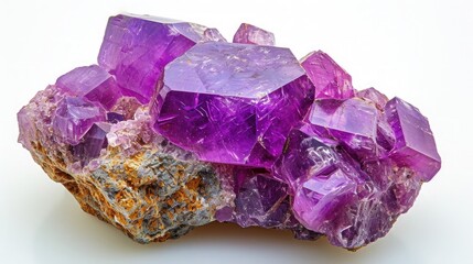 Fototapeta premium semi-precious gemstone Sugilite on white background