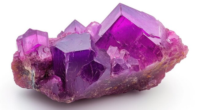 semi-precious gemstone Sugilite on white background