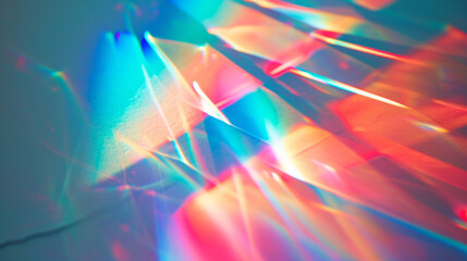 Prism light reflection with rainbow flare. Crystal sparkle burst, vector lens and holographic refraction with full spectrum of visible light. - obrazy, fototapety, plakaty