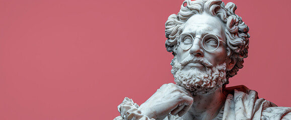 Statue of a Bearded Man With Glasses