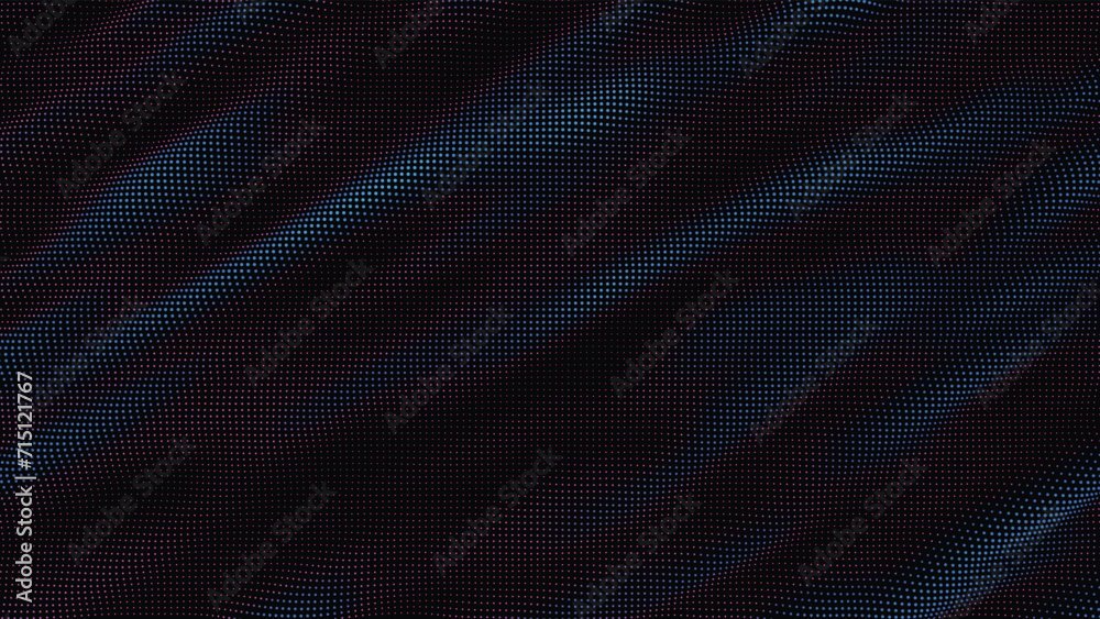 Poster waves of colorful points. digital data splash of point array. futuristic smooth glitch ui element