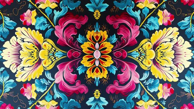 symmetrical floral wallpaper background