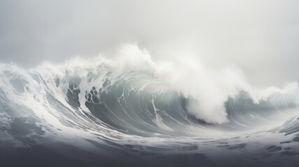 Beautiful aesthetic ocean big wave realistic wallpaper