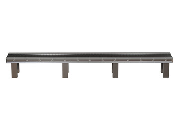 3D Empty conveyor belt or Boxes or conveyor roller isolated on white background transparent background. Logistics and Factory Concept. 3d rendering.