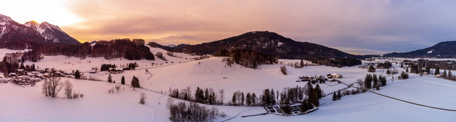 Inzell, Germany, on a cold winter evening