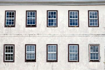  Urban landscape of colonial houses, streets and windows of the historic center.