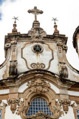 Fototapeta na wymiar Church of Our Lady of Mount Carmel, built in 1813, one of icons of brazilian baroque architecture. Ouro Preto, Minas Gerais, Brazil