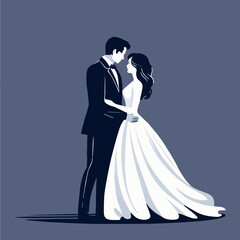 Characters marriage editable eps 