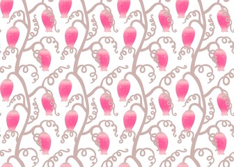 Summer retro floral seamless geometric flowers pattern for fabrics and linens and kids clothes print and festive