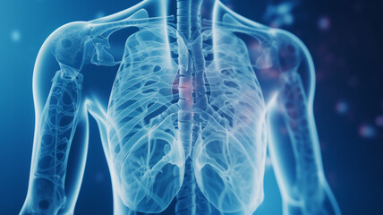 X-ray anatomy and lung of body show for doctor