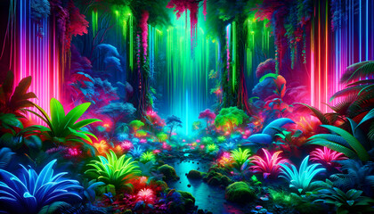 Neon Rainforest Enchantment