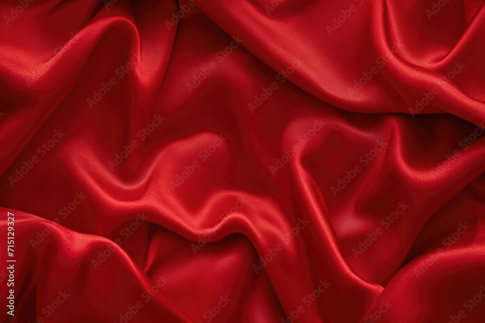 Poster red satin background with some smooth folds in it. high quality photo