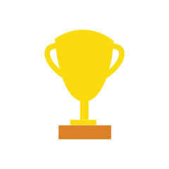 Trophy cup flat icon on white background for web and mobile design. medal design element, symbol of victory. First place, the winner, the best. Achievement design