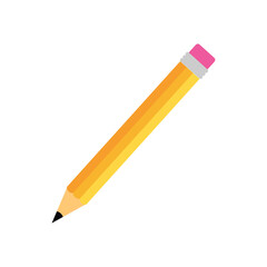 Pencil icon in flat style isolated on white background. Office symbol. stationary element design for office, school, bookstore, etc