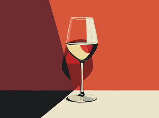 Copa de vino blanco luz y sombra