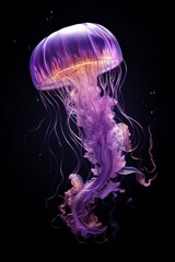 purple jellyfish on a black background