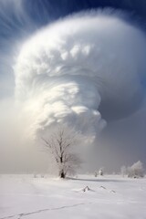 snow tornado, white colors 