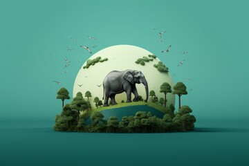 illustration of elephant for world wildlife day