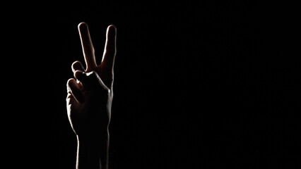 Victory Sign With Hand For Black History Month