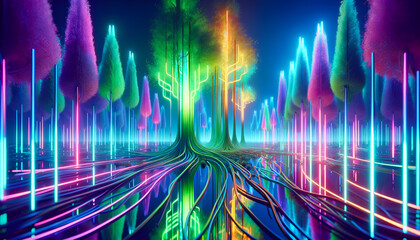 Neon Forest Dreams